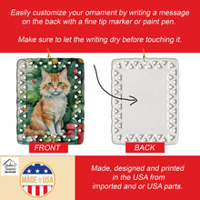 Load image into Gallery viewer, Skookum Cat By the Christmas Tree Porcelain Ornament