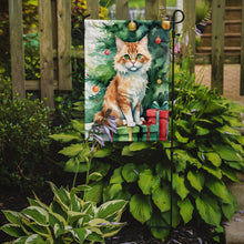 Load image into Gallery viewer, Skookum Cat Christmas Garden Flag - Cat by the Christmas Tree - Cat-Themed Holiday Yard Decor