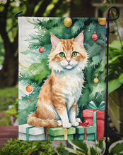 Load image into Gallery viewer, Skookum Cat Christmas Garden Flag - Cat by the Christmas Tree - Cat-Themed Holiday Yard Decor