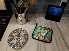 Load image into Gallery viewer, Skookum Cat By the Christmas Tree Pot Holders - Set of 2 Decorative Kitchen Helpers | Made in the USA
