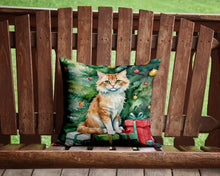 Load image into Gallery viewer, Skookum Cat By the Christmas Tree Throw Pillow - 14x14 Decorative Pillow – Art for Your Home &amp; Patio
