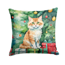Load image into Gallery viewer, Skookum Cat By the Christmas Tree Throw Pillow - 14x14 Decorative Pillow – Art for Your Home &amp; Patio