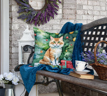 Load image into Gallery viewer, Skookum Cat By the Christmas Tree Throw Pillow
