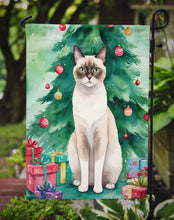Load image into Gallery viewer, Snowshoe Cat Christmas Garden Flag - Cat by the Christmas Tree - Cat-Themed Holiday Yard Decor