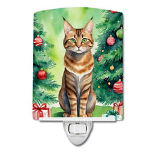Load image into Gallery viewer, Sokoke Cat By the Christmas Tree Ceramic Night Light