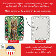 Load image into Gallery viewer, Sokoke Cat By the Christmas Tree Porcelain Ornament