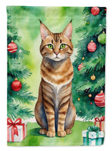 Load image into Gallery viewer, Sokoke Christmas Garden Flag - Cat by the Christmas Tree - Cat-Themed Holiday Yard Decor
