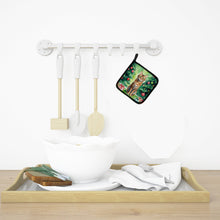 Load image into Gallery viewer, Sokoke Cat By the Christmas Tree Pot Holders - Set of 2 Decorative Kitchen Helpers | Made in the USA
