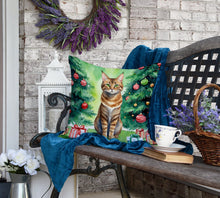 Load image into Gallery viewer, Sokoke Cat By the Christmas Tree Throw Pillow