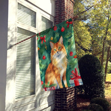 Load image into Gallery viewer, Somali Cat By the Christmas Tree House Flag