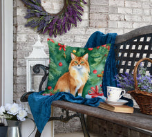 Load image into Gallery viewer, Somali Cat By the Christmas Tree Throw Pillow