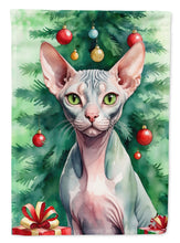 Load image into Gallery viewer, Sphynx Cat By the Christmas Tree House Flag