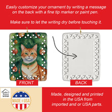 Load image into Gallery viewer, Suphalak Cat By the Christmas Tree Porcelain Ornament