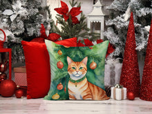 Load image into Gallery viewer, Suphalak Cat By the Christmas Tree Throw Pillow