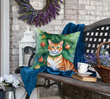 Load image into Gallery viewer, Suphalak Cat By the Christmas Tree Throw Pillow