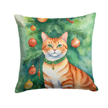Load image into Gallery viewer, Suphalak Cat By the Christmas Tree Throw Pillow