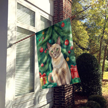 Load image into Gallery viewer, Tonkinese Cat By the Christmas Tree House Flag