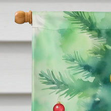 Load image into Gallery viewer, Turkish Angora Cat By the Christmas Tree House Flag