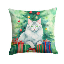 Load image into Gallery viewer, Turkish Angora Cat By the Christmas Tree Throw Pillow