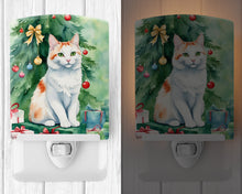 Load image into Gallery viewer, Turkish Van Cat By the Christmas Tree Ceramic Night Light