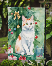 Load image into Gallery viewer, Turkish Van Christmas Garden Flag - Cat by the Christmas Tree - Cat-Themed Holiday Yard Decor