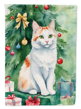 Load image into Gallery viewer, Turkish Van Christmas Garden Flag - Cat by the Christmas Tree - Cat-Themed Holiday Yard Decor