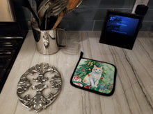 Load image into Gallery viewer, Turkish Van Cat By the Christmas Tree Pot Holders - Set of 2 Decorative Kitchen Helpers | Made in the USA