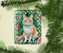 Load image into Gallery viewer, Ural Rex Cat By the Christmas Tree Porcelain Ornament