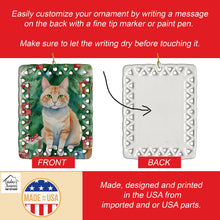 Load image into Gallery viewer, Ural Rex Cat By the Christmas Tree Porcelain Ornament