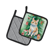 Load image into Gallery viewer, Ural Rex Cat By the Christmas Tree Pot Holders - Set of 2 Decorative Kitchen Helpers | Made in the USA