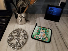 Load image into Gallery viewer, Ural Rex Cat By the Christmas Tree Pot Holders - Set of 2 Decorative Kitchen Helpers | Made in the USA
