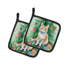 Load image into Gallery viewer, Ural Rex Cat By the Christmas Tree Pot Holders - Set of 2 Decorative Kitchen Helpers | Made in the USA