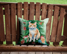 Load image into Gallery viewer, Ural Rex Cat By the Christmas Tree Throw Pillow - 14x14 Decorative Pillow – Art for Your Home &amp; Patio