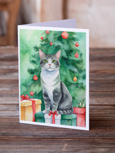 Load image into Gallery viewer, Ural Rex Cat By the Christmas Tree Greeting Cards - Blank Note Cards – 8-Pack of Artist-Designed Cards with Envelopes