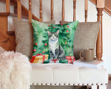 Load image into Gallery viewer, Ural Rex Cat By the Christmas Tree Throw Pillow - 14x14 Decorative Pillow – Art for Your Home &amp; Patio
