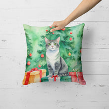 Load image into Gallery viewer, Ural Rex Cat By the Christmas Tree Throw Pillow
