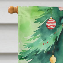 Load image into Gallery viewer, York Chocolate Cat By the Christmas Tree House Flag