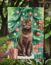 Load image into Gallery viewer, York Chocolate Christmas Garden Flag - Cat by the Christmas Tree - Cat-Themed Holiday Yard Decor