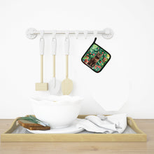 Load image into Gallery viewer, York Chocolate Cat By the Christmas Tree Pot Holders - Set of 2 Decorative Kitchen Helpers | Made in the USA