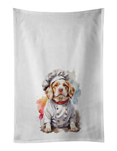 Load image into Gallery viewer, Clumber Spaniel Chef Kitchen Towel Set of 2