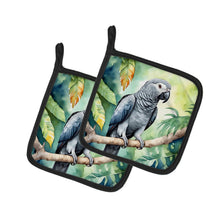 Load image into Gallery viewer, African Grey Parrot Pot Holders - Set of 2 Decorative Kitchen Helpers | Made in the USA