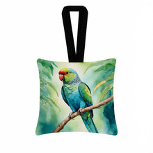 Load image into Gallery viewer, African Ringneck Parrot Hanging Square Fabric Ornament 3.5 × 3.5