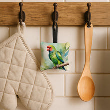 Load image into Gallery viewer, African Ringneck Parrot Hanging Square Fabric Ornament 3.5 × 3.5