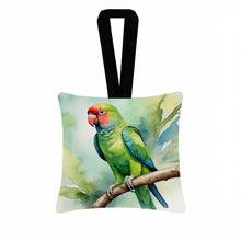 Load image into Gallery viewer, African Ringneck Parrot Hanging Square Fabric Ornament 3.5 × 3.5