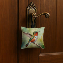Load image into Gallery viewer, Allens Hummingbird Hanging Square Fabric Ornament 3.5 × 3.5