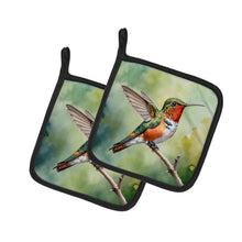 Load image into Gallery viewer, Allens Hummingbird Pot Holders - Set of 2 Decorative Kitchen Helpers | Made in the USA