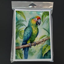 Load image into Gallery viewer, Amazon Parrot Greeting Cards - Blank Note Cards – 8-Pack of Artist-Designed Cards with Envelopes