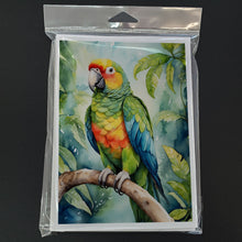 Load image into Gallery viewer, Amazon Parrot Greeting Cards - Blank Note Cards – 8-Pack of Artist-Designed Cards with Envelopes
