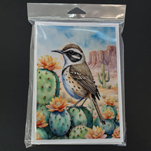 Load image into Gallery viewer, Arizona Cactus Wren Greeting Cards - Blank Note Cards – 8-Pack of Artist-Designed Cards with Envelopes