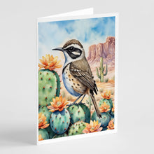 Load image into Gallery viewer, Arizona Cactus Wren Greeting Cards - Blank Note Cards – 8-Pack of Artist-Designed Cards with Envelopes